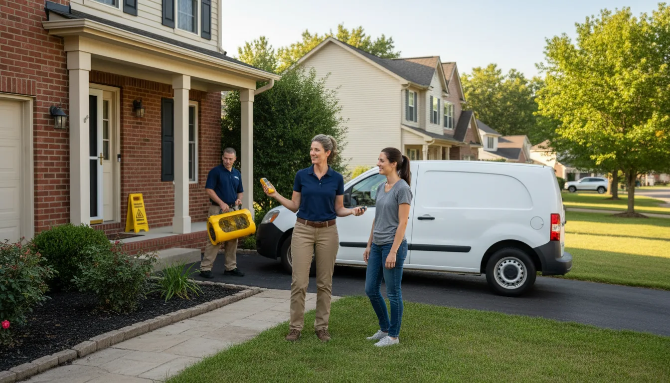 Residential water damage restoration in Norman, IN